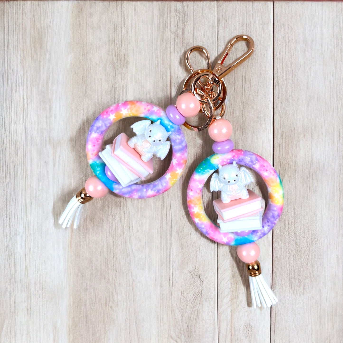 Book Dragon Fantasy Reader Keychain