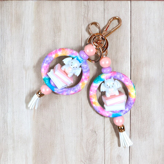 Book Dragon Fantasy Reader Keychain