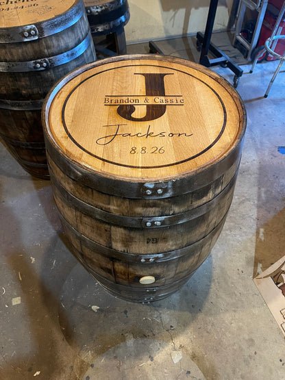 Custom Wedding Guest Book Bourbon Barrel