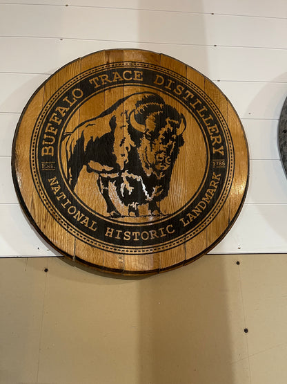 Bourbon Bar Whiskey Barrel Lid Sign