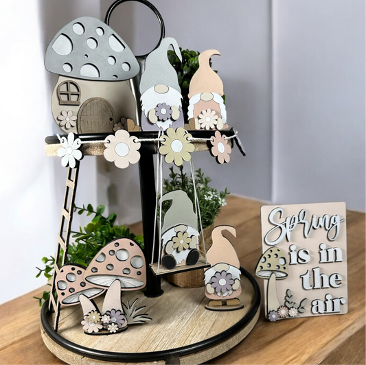 Whimsical Gnomes Tiered Tray Signs