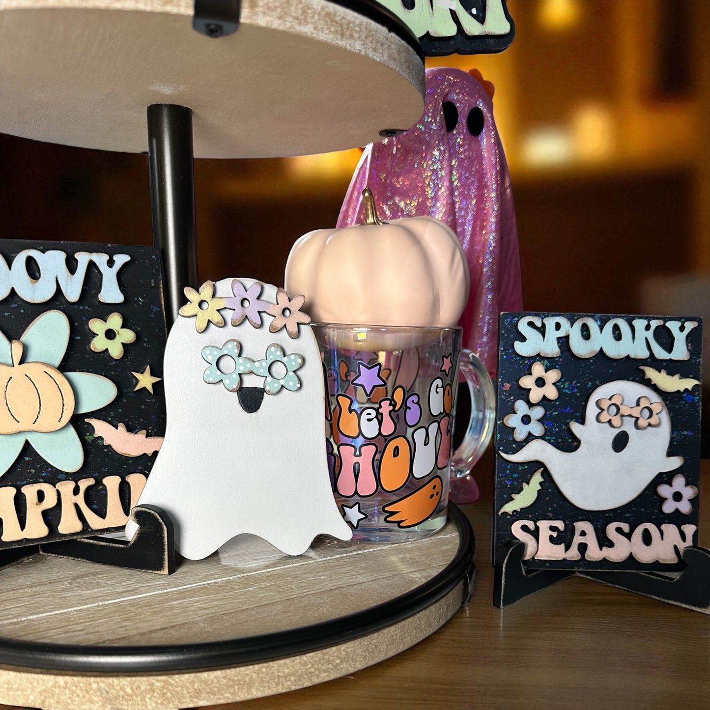 Groovy Halloween Tiered Tray