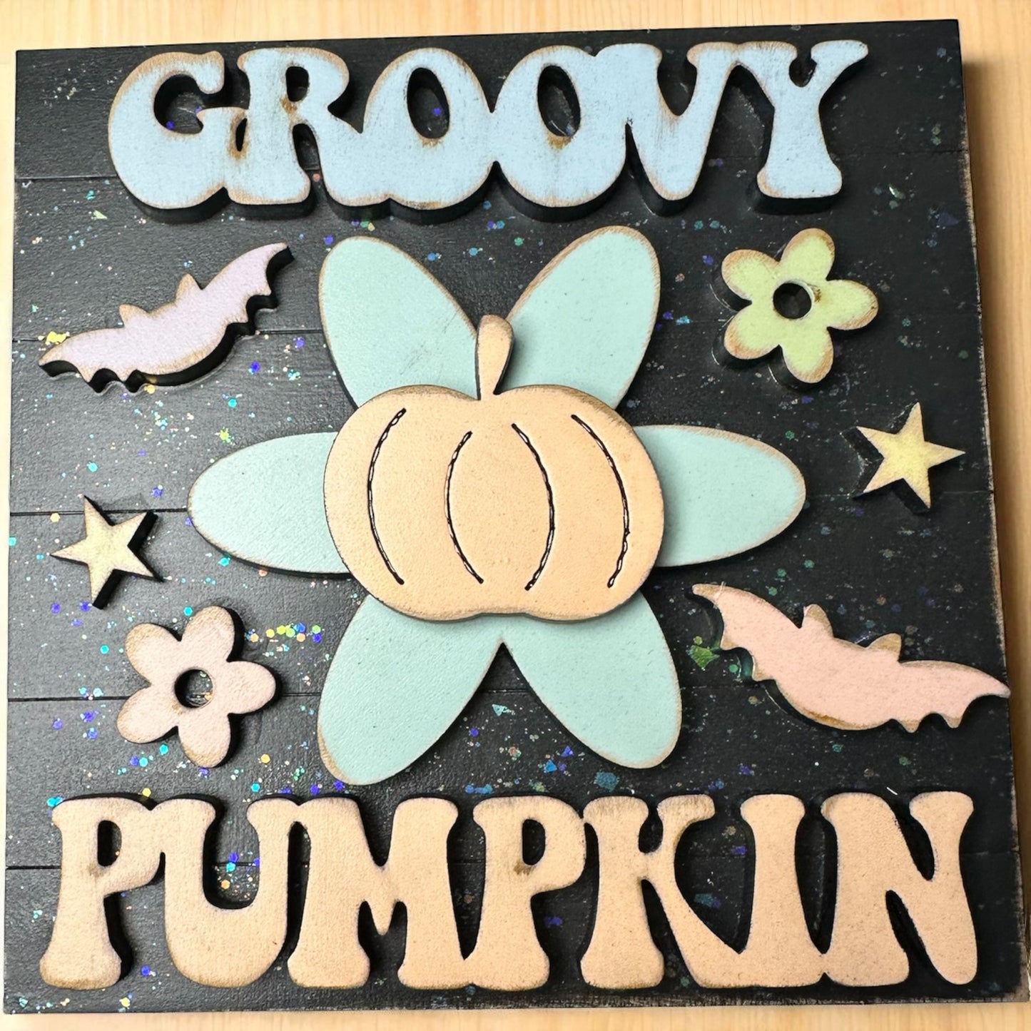 Groovy Halloween Tiered Tray