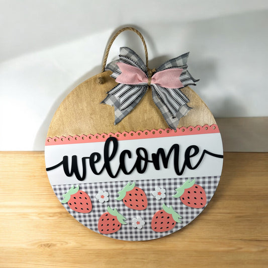 Strawberry Welcome Door Hanger