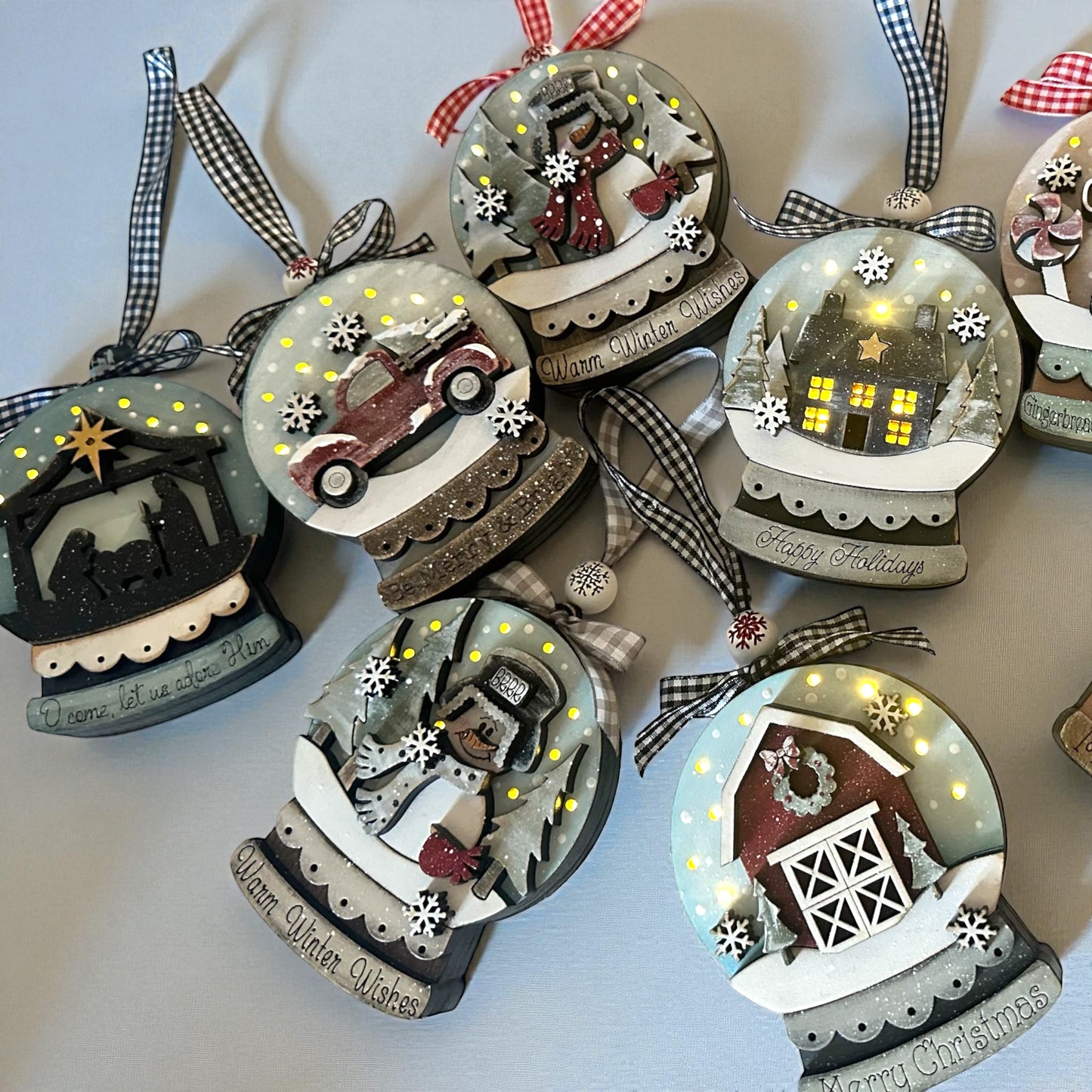 Snow Globe Lighted Ornaments