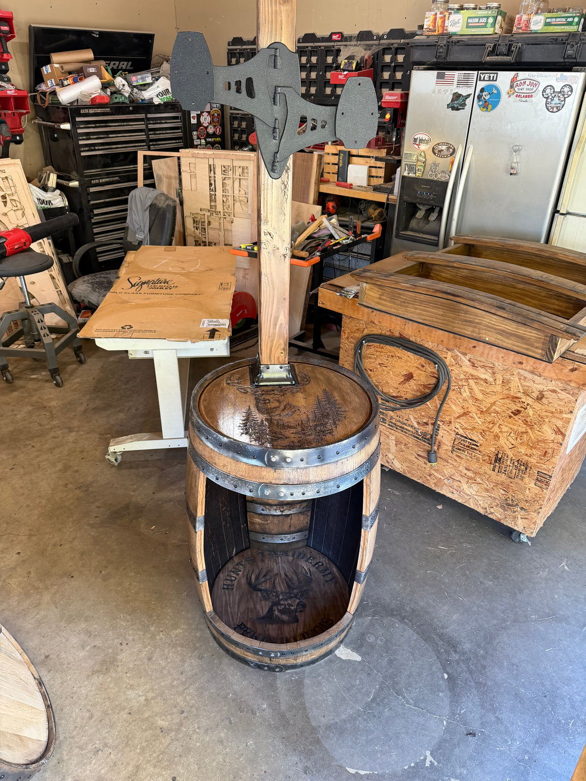 Whiskey Barrel Deer Mount