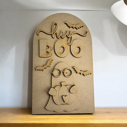 DIY Large Hey Boo arched sign Insert