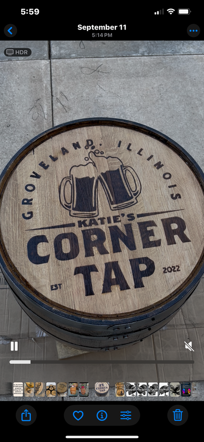 Custom Whole Whiskey Barrel