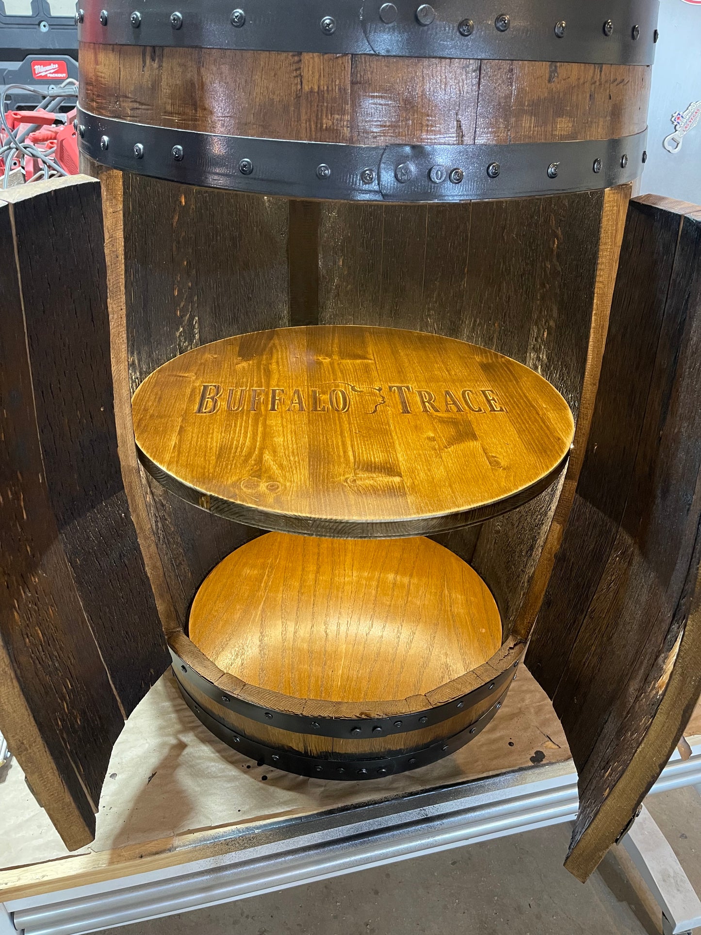 Custom Bourbon Barrel Cabinet