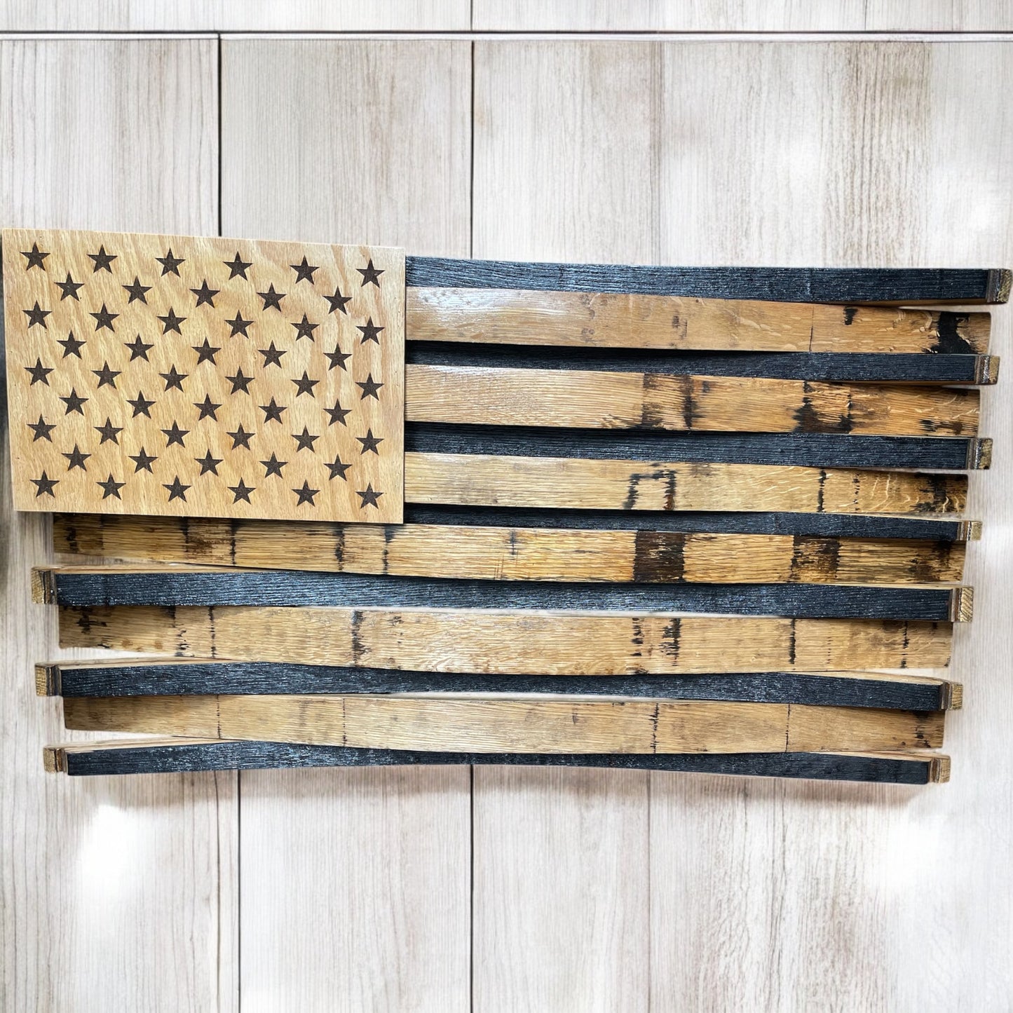 Whiskey Barrel Stave American Flag