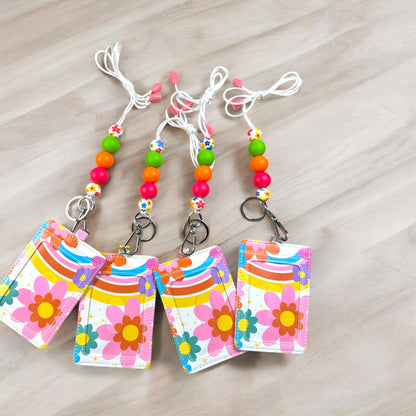 Retro Daisy Lanyard with ID Badge Holder