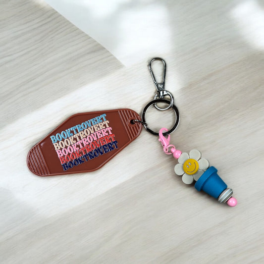 Booktrovert Motel Keychain