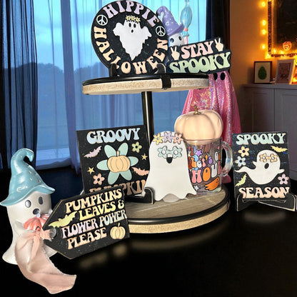 Groovy Halloween Tiered Tray