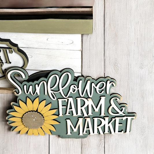 Sunflower Farm And Market Insert For Interchangeable Flower Basket Base.