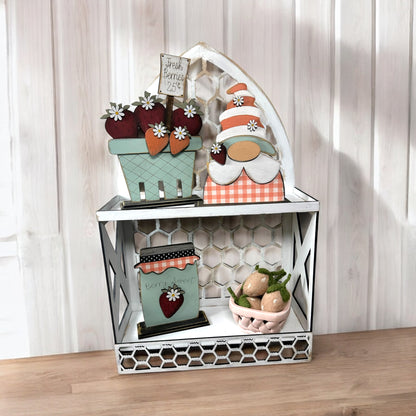 Rustic Chicken Wire Two Tier Display Shelf