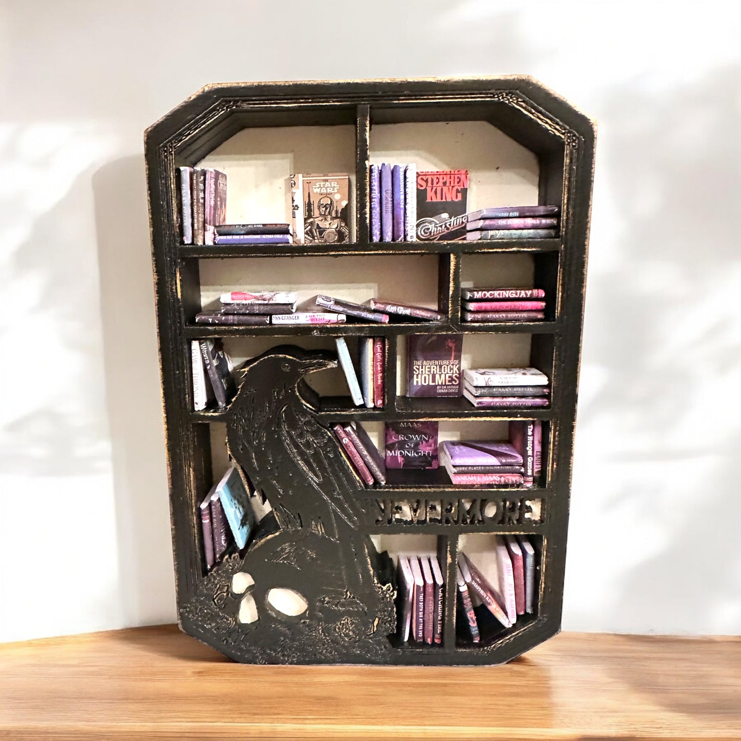 Raven & Skull Nevermore Mini Bookshelf With Mini Books