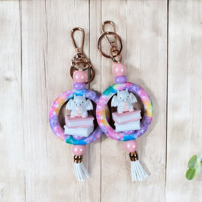 Book Dragon Fantasy Reader Keychain