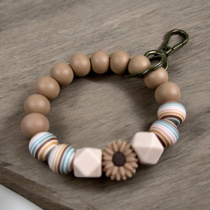 Boho Stripes beaded wristlet