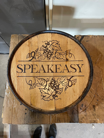 Custom Bourbon Whiskey Barrel Lid With Ring