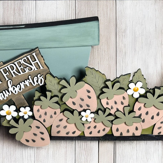Farm Fresh Strawberries Insert For Interchangeable Flower Basket Base.
