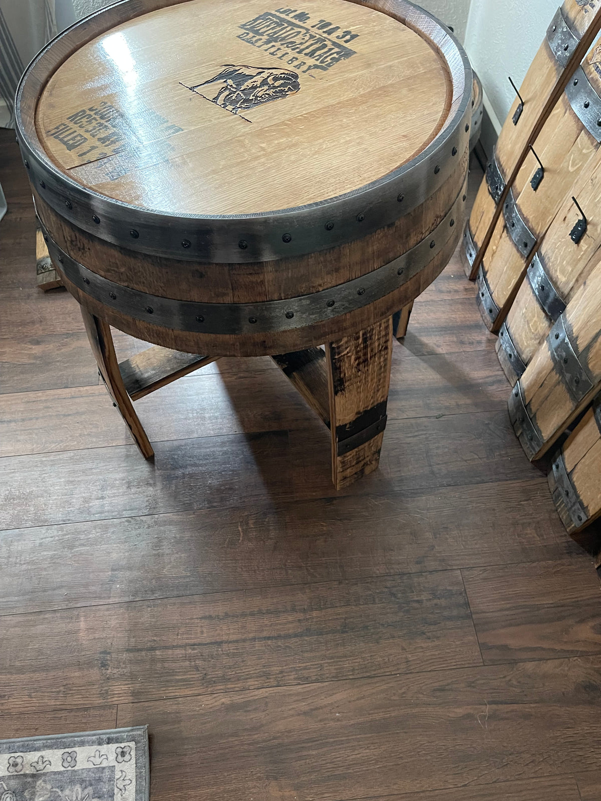 Authentic Whiskey Barrel Side Table
