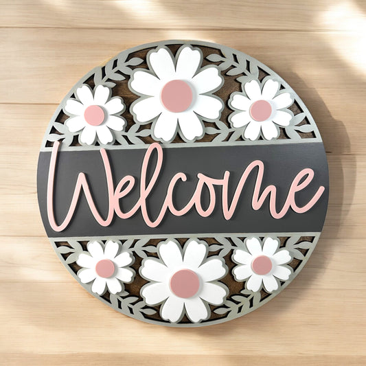 Welcome Daisy Door Hanger