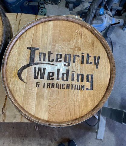 Custom Bourbon Whiskey Barrel Lid With Ring