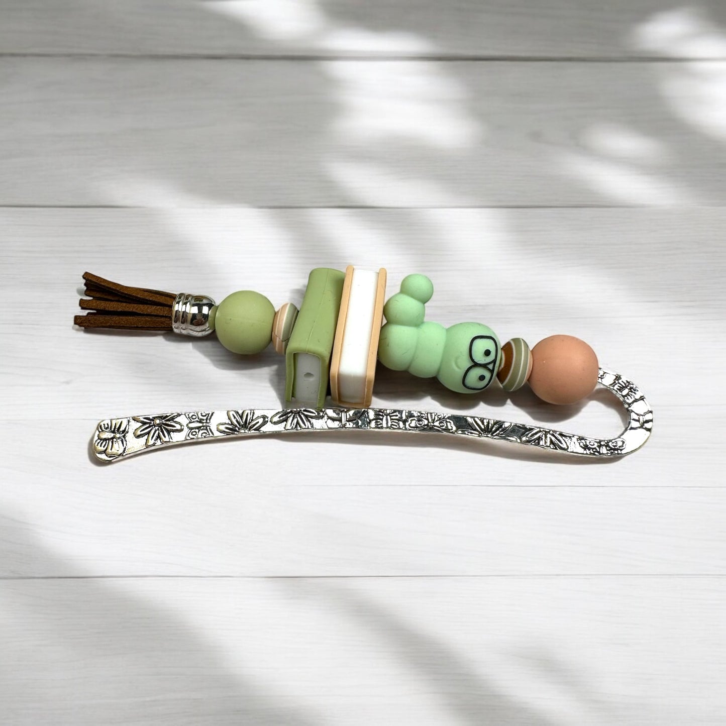 Bookworm Beaded Bookmark
