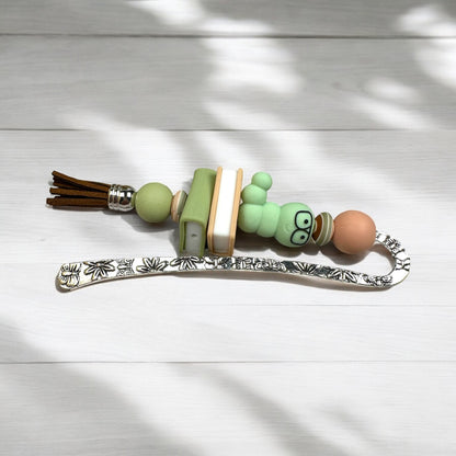 Bookworm Beaded Bookmark