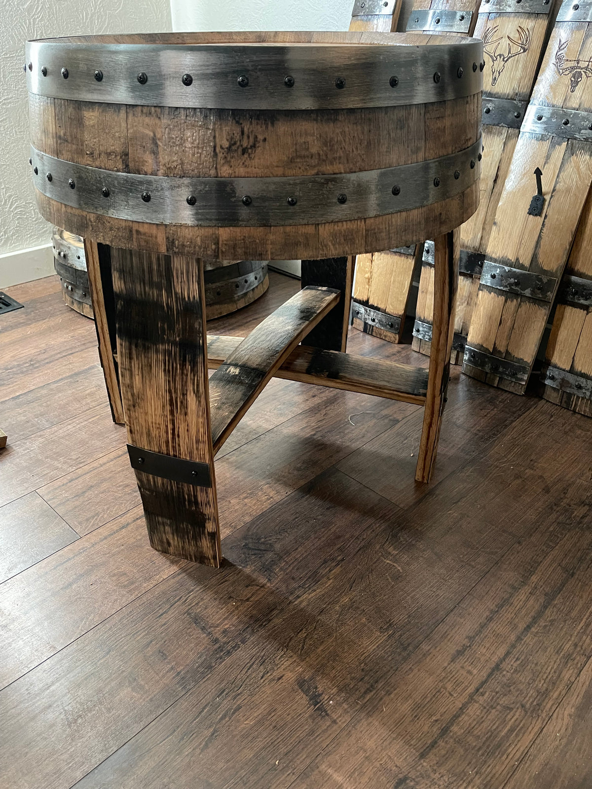 Authentic Whiskey Barrel Side Table