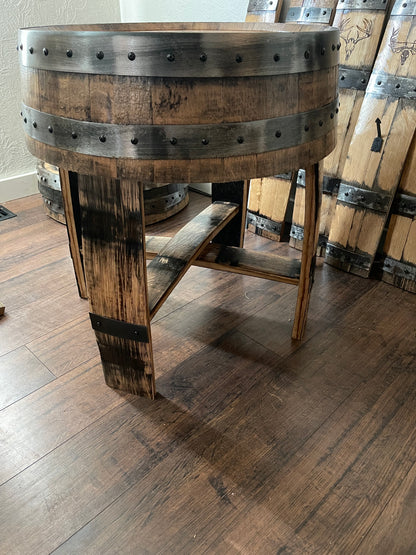 Authentic Whiskey Barrel Side Table