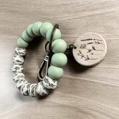 Sage Wildflower Wristlet