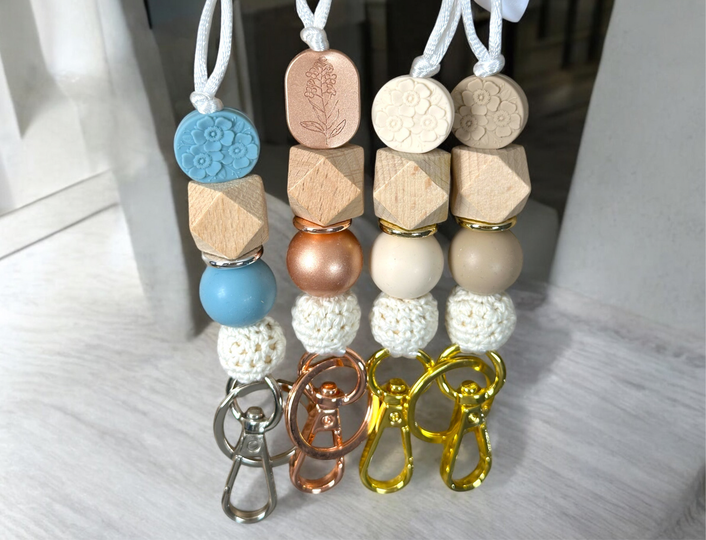 Floral Embossed Lanyard