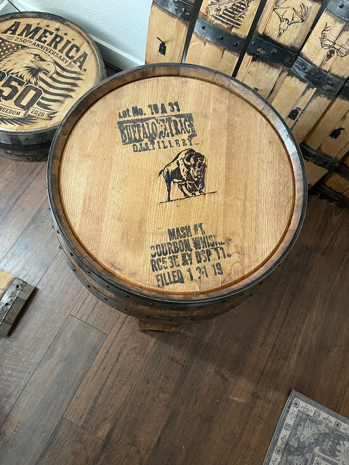 Authentic Whiskey Barrel Side Table