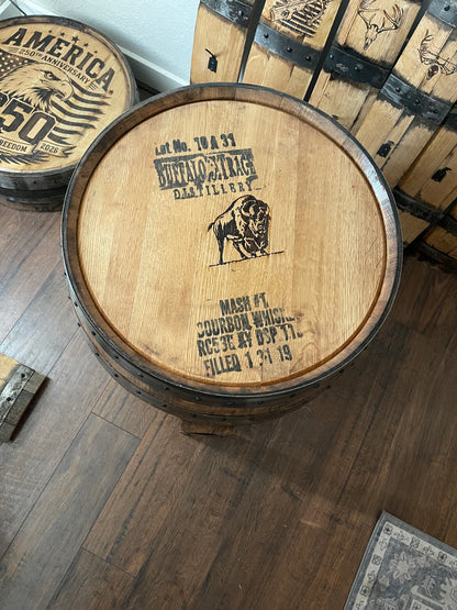Authentic Whiskey Barrel Side Table