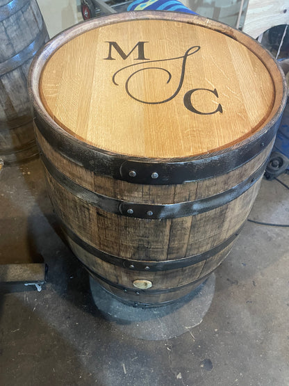 Custom Wedding Guest Book Bourbon Barrel