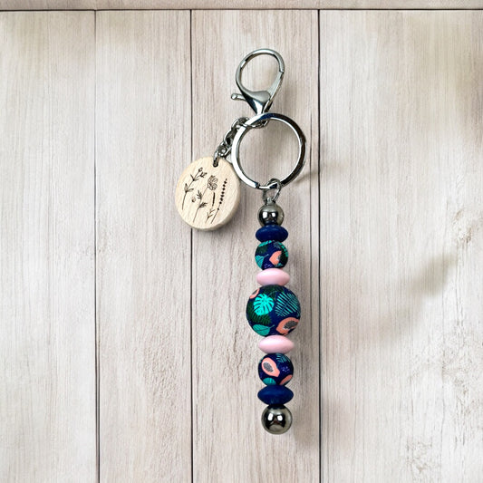 Botanical Splash Beaded Keychain Bar
