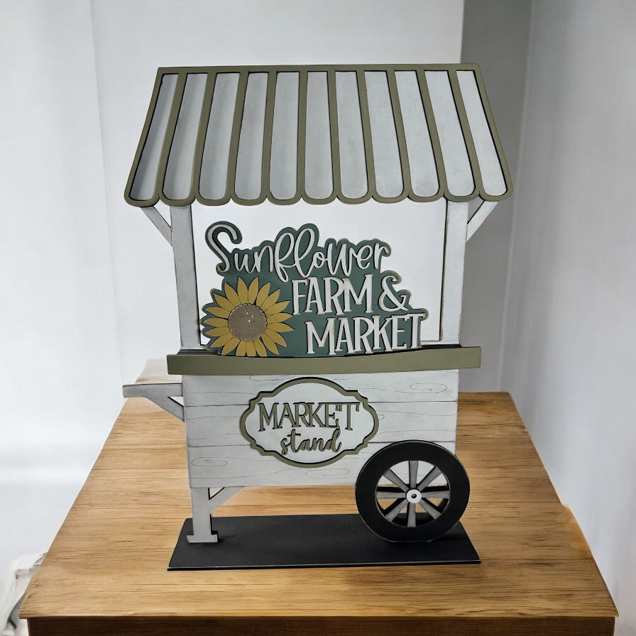 Sunflower Farm And Market Insert For Interchangeable Flower Basket Base.