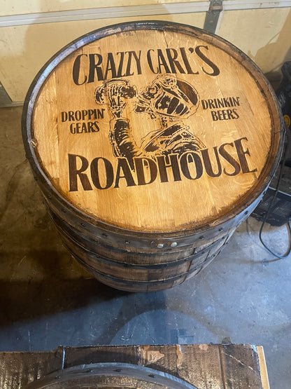 Custom Bourbon Whiskey Barrel Lid With Ring