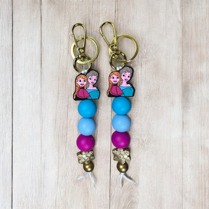 Frozen Sisters and Snowman Keychains