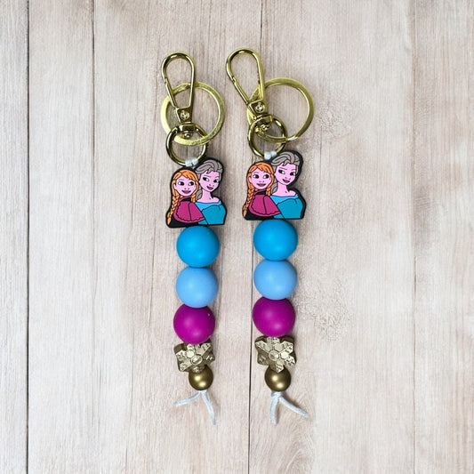 Frozen Sisters and Snowman Keychains