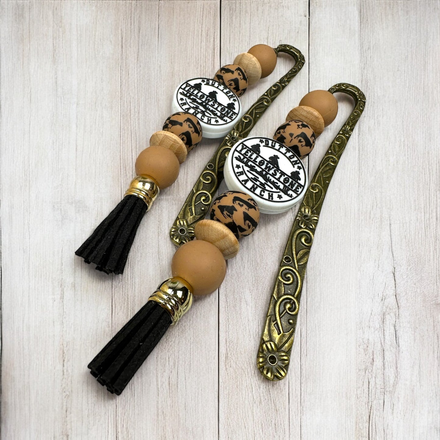 Cattle Ranch Beaded Bookmark