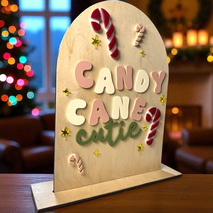 Candy Cane Cutie Christmas Arch Sign