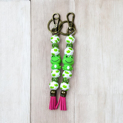 Frog Beaded Keychain