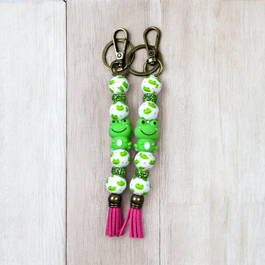 Frog Beaded Keychain
