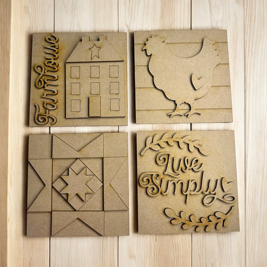 DIY Prim Farmhouse Signs For Interchangeable Ladder Frames