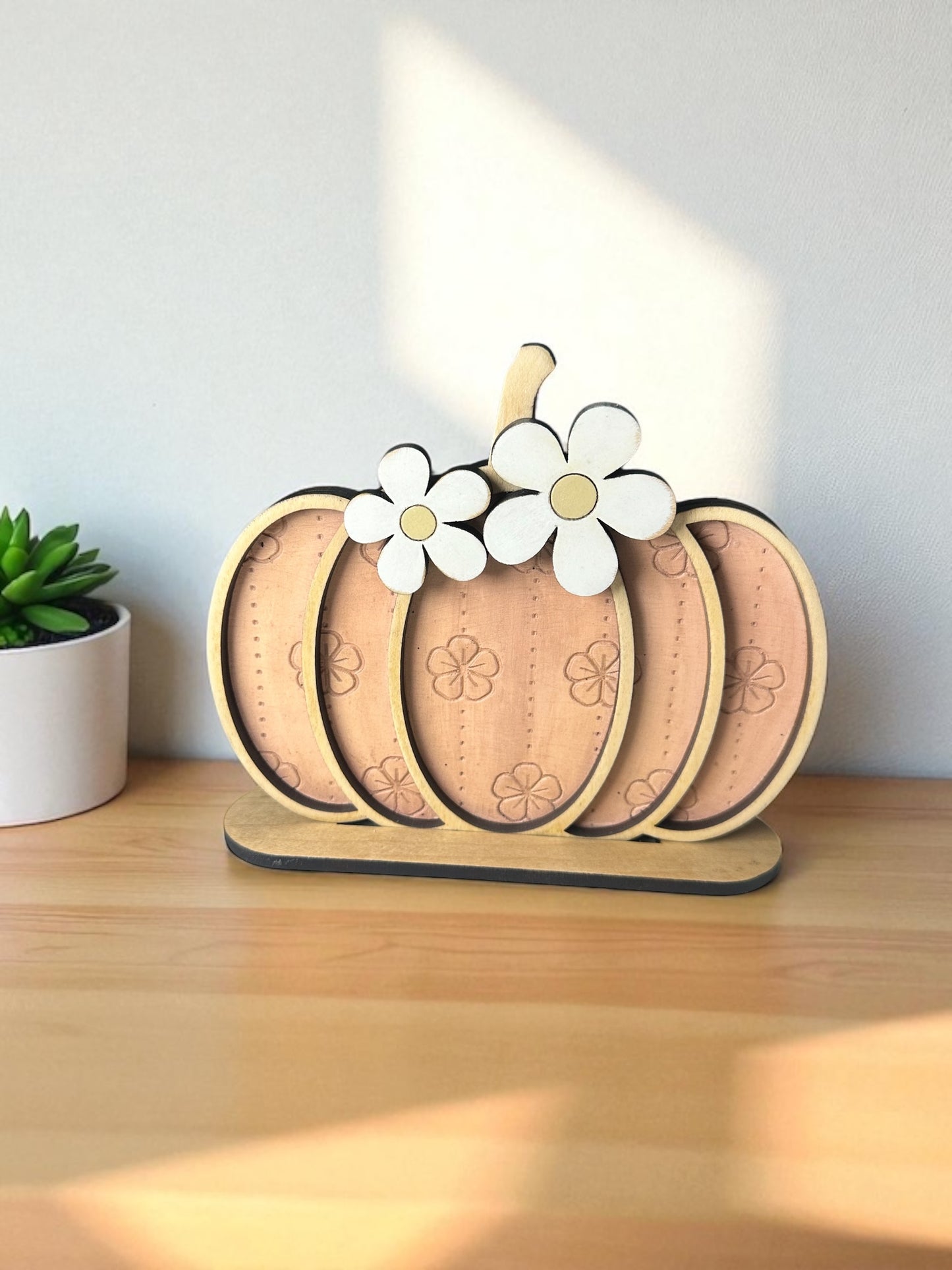Stacked Floral Pumpkins