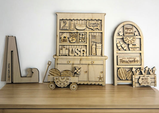 DIY 4th Of July Mini Hutch