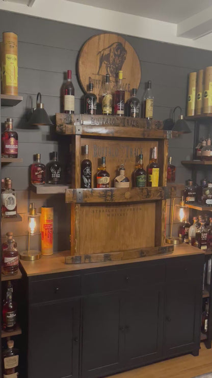 Custom 3 Tier Barrel Stave Shelf