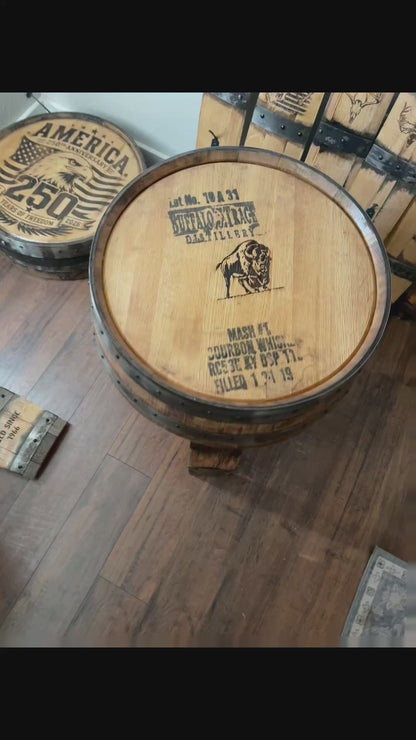 Authentic Whiskey Barrel Side Table